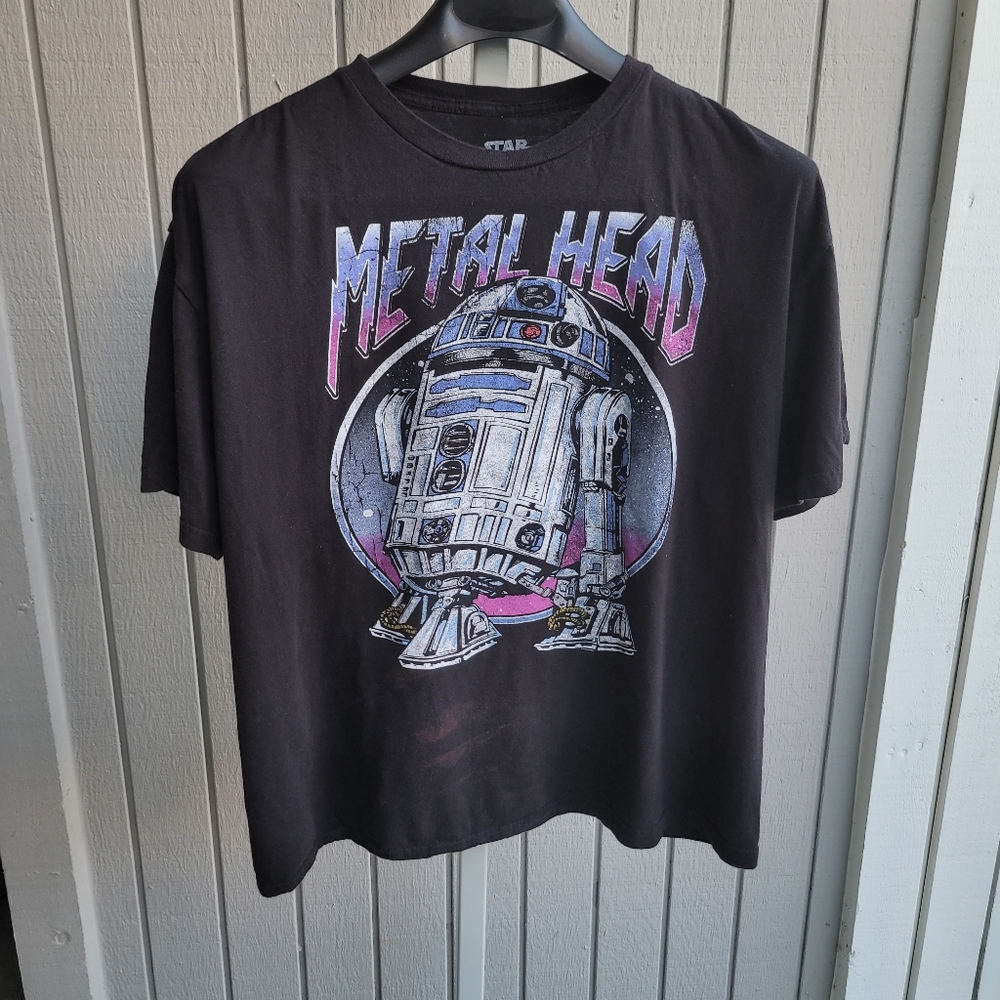 Star Wars Unisex Metal Head R2-D2 Graphic Tee Soft & Stretchy - Picture 10 of 10